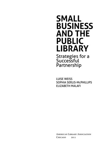 Small business and the public library : strategies for a successful partnership