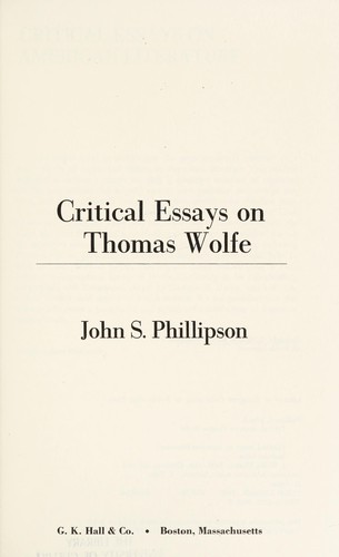 Critical essays on Thomas Wolfe 