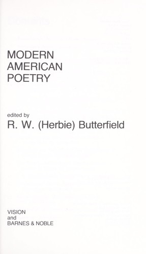 Modern American poetry 