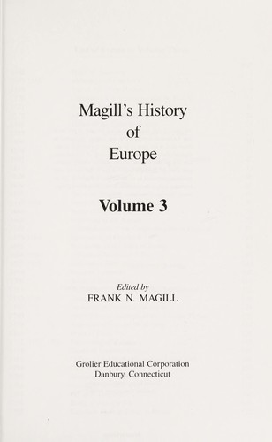 Magill's history of Europe 