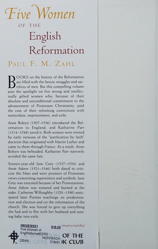 Five women of the English Reformation 