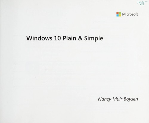 Windows 10 plain & simple 