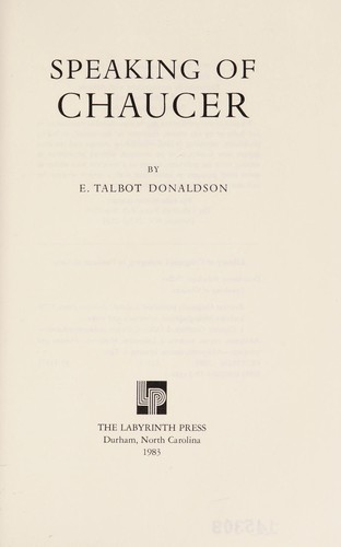 Speaking of Chaucer 