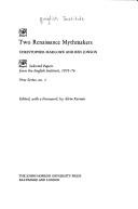 Two Renaissance mythmakers, Christopher Marlowe and Ben Jonson 