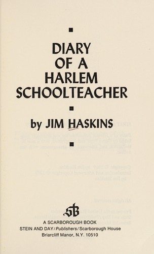 Diary of a Harlem schoolteacher 