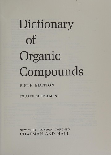 Dictionary of organic compounds.