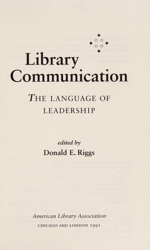 Library communication : the language of leadership 