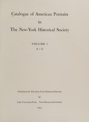 Catalogue of American portraits in the New York Historical Society. Cover Image