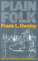 Plain folk of the Old South  Cover Image