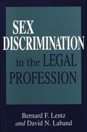 Sex discrimination in the legal profession  Cover Image