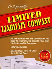 The E-Z legal guide to limited liability company. Cover Image