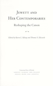 Jewett and her contemporaries : reshaping the Canon  Cover Image
