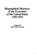 Biographical directory of the governors of the United States, 1789-1978  Cover Image