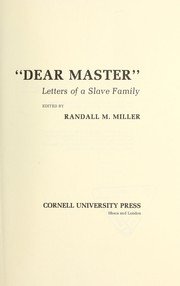 "Dear Master" : letters of a slave family  Cover Image