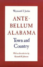 Ante-bellum Alabama : town and country  Cover Image