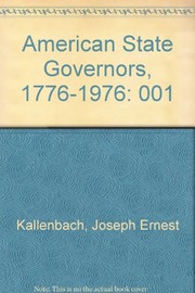 American State Governors, 1776-1976  Cover Image