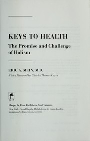 Keys to health : the promise and challenge of holism  Cover Image